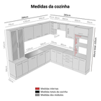 Armário de Cozinha Completa 549cm Rustic/Preto Agata Madesa 01