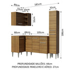 Armário de Cozinha Completa de Canto 261cm Rustic Emilly Song Madesa 01