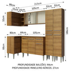 Armário de Cozinha Completa de Canto 293cm Rustic Emilly Self Madesa 05