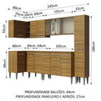 Armário de Cozinha Completa de Canto 325cm Rustic Emilly Space Madesa 03