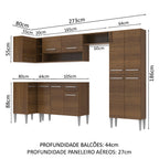 Armário de Cozinha Completa de Canto 353cm Rustic Emilly Sun Madesa 01
