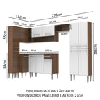 Armário de Cozinha Completa 385cm Rustic/Branco Emilly Love Madesa 01