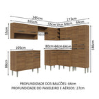 Armário de Cozinha Completa de Canto 417cm Rustic Emilly Madesa 02