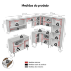 Armário de Cozinha Completa de Canto 417cm Rustic/Branco Emilly Madesa 02