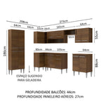 Armário de Cozinha Completa de Canto 481cm Rustic Emilly Moon Madesa 01