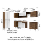 Armário de Cozinha Completa de Canto 481cm Rustic/Branco Emilly Moon Madesa 01