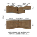 Armário de Cozinha Completa de Canto 349cm Rustic Glamy Madesa 03