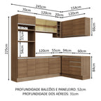 Armário de Cozinha Completa de Canto 399cm Rustic Glamy Madesa 02