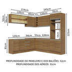 Armário de Cozinha Completa de Canto 459cm Rustic Glamy Madesa 01