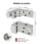 Armário de Cozinha Completa de Canto Suspensa 325 cm Crema Nice Madesa 01
