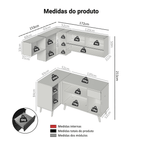 Armário de Cozinha Completa de Canto 325 cm Preto Nice Madesa 04