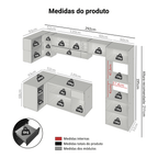 Armário de Cozinha Completa de Canto Suspenso 385 cm Preto Nice Madesa 02