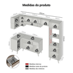 Armário de Cozinha Completa de Canto 385cm Crema Nice Madesa 03