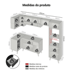 Armário de Cozinha Completa de Canto 385 cm Preto Nice Madesa 03