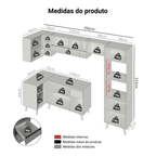 Armário de Cozinha Completa de Canto 385cm Cinza Nice Madesa 04
