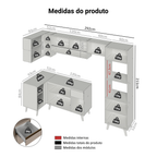 Armário de Cozinha Completa de Canto 385cm Crema Nice Madesa 04