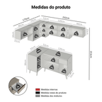 Armário de Cozinha Completa de Canto 405 cm Crema Nice Madesa 02