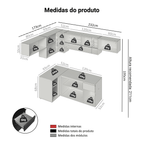 Armário de Cozinha Completa de Canto Suspenso 405 cm Preto Nice Madesa 04