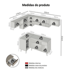 Armário de Cozinha Completa de Canto 405 cm Crema Nice Madesa 05
