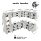 Armário de Cozinha Completa de Canto 465cm Cinza Nice Madesa 01