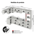 Armário de Cozinha Completa de Canto Suspenso 465 cm Preto Nice Madesa 02