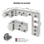 Armário de Cozinha Completa de Canto Suspenso 465cm Cinza Nice Madesa 07