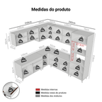 Armário de Cozinha Completa de Canto 452cm Branco Reims Madesa 01