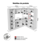 Armário de Cozinha Completa de Canto 100% MDF 377cm Smart Branco Brilhante Madesa 01