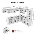 Armário de Cozinha Completa de Canto 507 cm Branco Smart 100% MDF Madesa 01