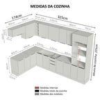 Armário de Cozinha Completa de Canto 499cm Branco/Rustic Stella Madesa 01
