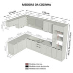 Armário de Cozinha Completa de Canto 499cm Branco/Rustic Stella Madesa 02