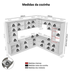 Armário de Cozinha Completa de Canto 549 cm Rustic/Cinza Vik Madesa 01