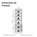 Kit Balcão + Cristaleira 70cm Branco Agata Madesa 02