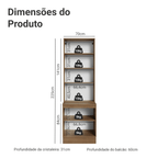 Kit Balcão + Cristaleira 70cm Rustic/Preto Agata Madesa 02