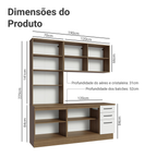 Armário de Cozinha Compacta 190cm com Cristaleira Rustic/Branco Agata Madesa 01