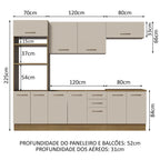 Armário de Cozinha Completa 270cm Rustic/Crema Agata Madesa 01
