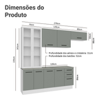 Armário de Cozinha Completa 270cm Branco/Cinza Agata Madesa 11