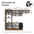 Armário de Cozinha Completa 270 cm Rustic/Preto Agata Madesa 12