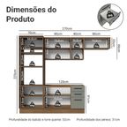 Armário de Cozinha Completa 270 cm Rustic/Cinza Agata Madesa 12