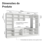 Armário de Cozinha Completa 340cm Branco Agata Madesa 01
