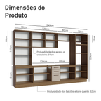 Armário de Cozinha Completa 340cm Rustic/Crema Agata Madesa 01