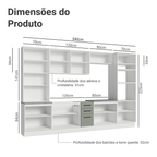 Armário de Cozinha Completa 340cm Branco/Cinza Agata Madesa 01