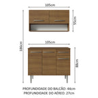 Armário de Cozinha Compacta 105cm Rustic Emilly Madesa 03