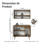 Armário de Cozinha Compacta 105cm Rustic/Cinza Emilly Madesa 03