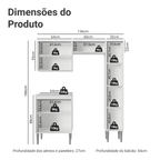 Armário de Cozinha Compacta 156cm Branco Emilly Madesa 02