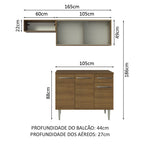 Armário de Cozinha Compacta 165cm Rustic Emilly Madesa 03