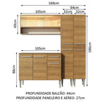 Armário de Cozinha Compacta 169cm Rustic Emilly Winter Madesa 08