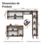 Armário de Cozinha Completa 197 cm Rustic/Cinza Emilly Madesa 01