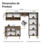 Armário de Cozinha Compacta 229cm Branco/Rustic Emilly Pop Madesa 02