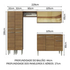 Armário de Cozinha Completa 229cm Rustic Emilly Madesa 06